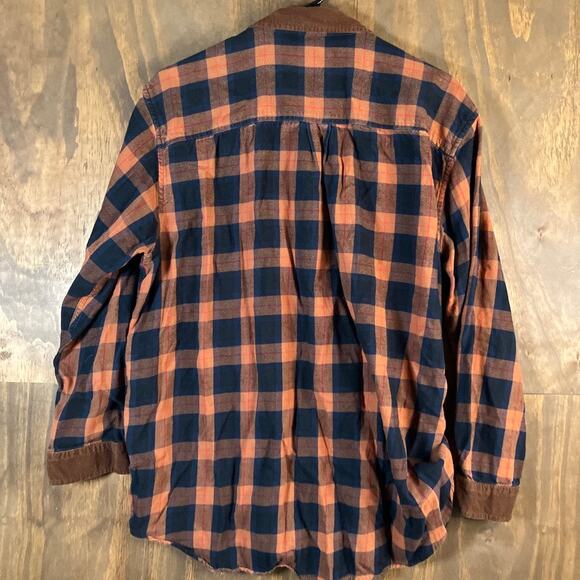 Eddie Bauer Womens Shirt Orange Multi Plaid Button Down Flannel Cotton Blend XL - Picture 10 of 12
